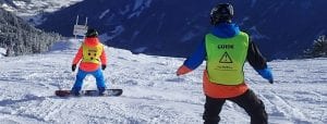 Draadloos communicatiesysteem voor visueel beperkt snowboarden AXIWI NVSV